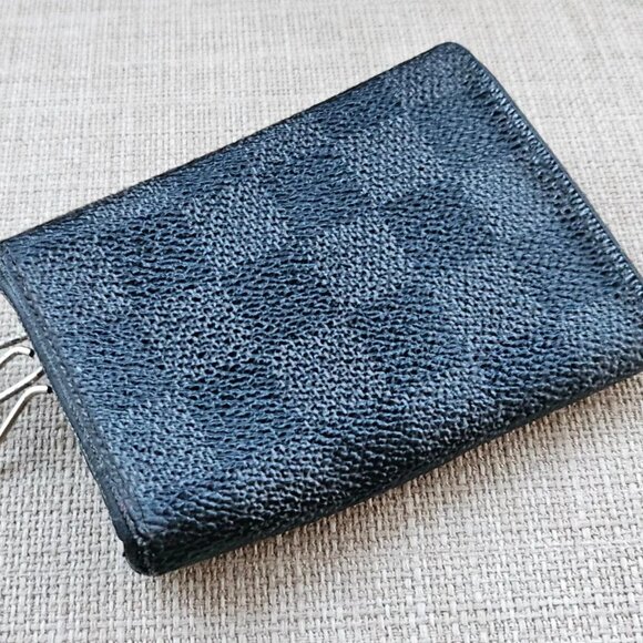 Louis Vuitton Paris Keychain Keyfob BlackGray Leather Key Holder Made in France - Picture 3 of 12